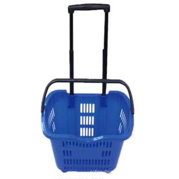 Virgin Hdpp Plastic Wheeled Rolling Shopping Baskets for Sale by Manufacturer